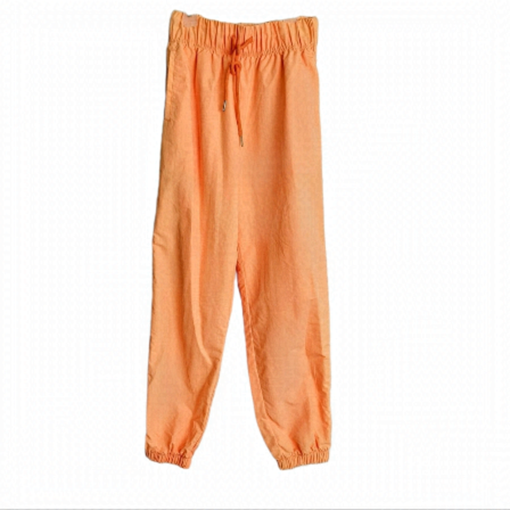 ZENANA Neon orange nylon Windbreaker Pocket Joggers size Small A7